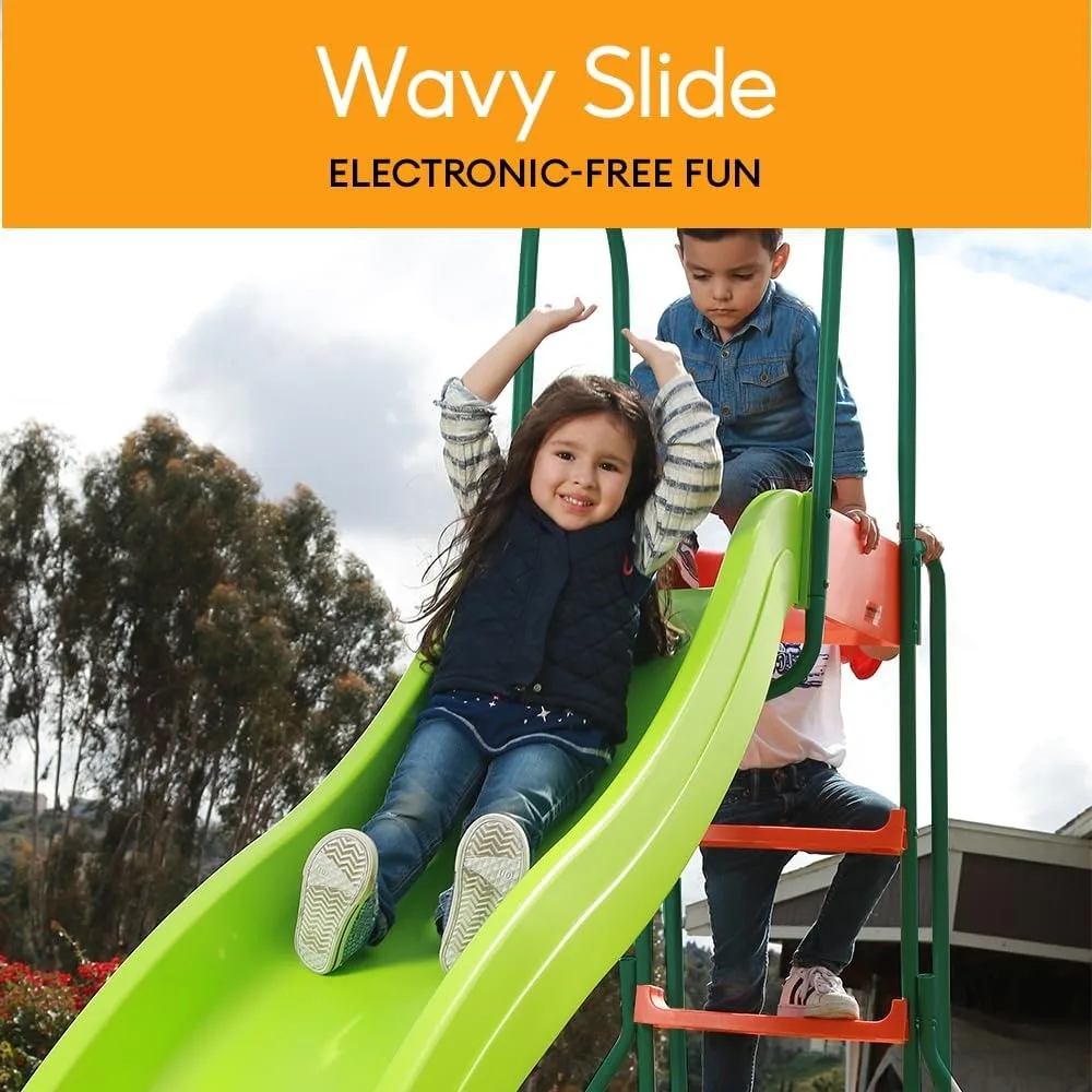 Home Playground Equipment: 10' Indoor/Outdoor Wavy Slide Slides Ages 3 to 10 Child Amusement Park Entertainment Sports