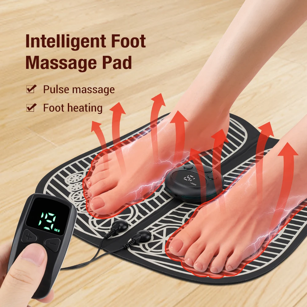 ElectricEMSHeatingFootMassagerPadReliefPainRelaxFeetAcupoint