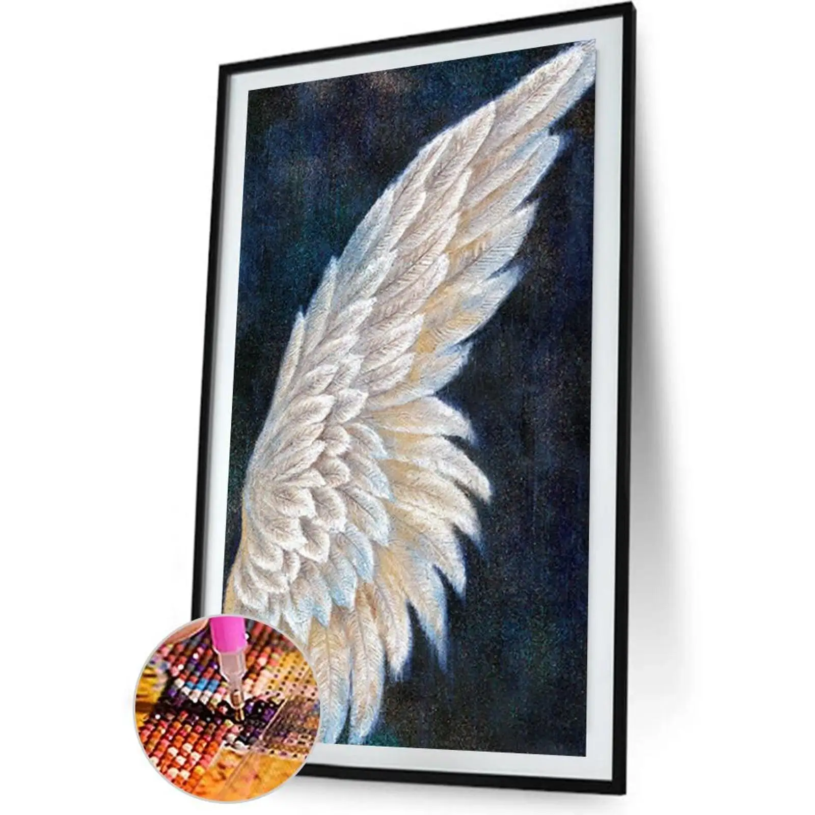 Angel Wings 5D DIY Full Round Drill Diamond Painting Hanging Canvs Art Handworks