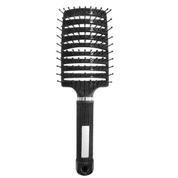 Enhanced Hair Comb Brush: Professional Curved Vented Design for Faster Blow - Drying and Effortless Detangling (Black)