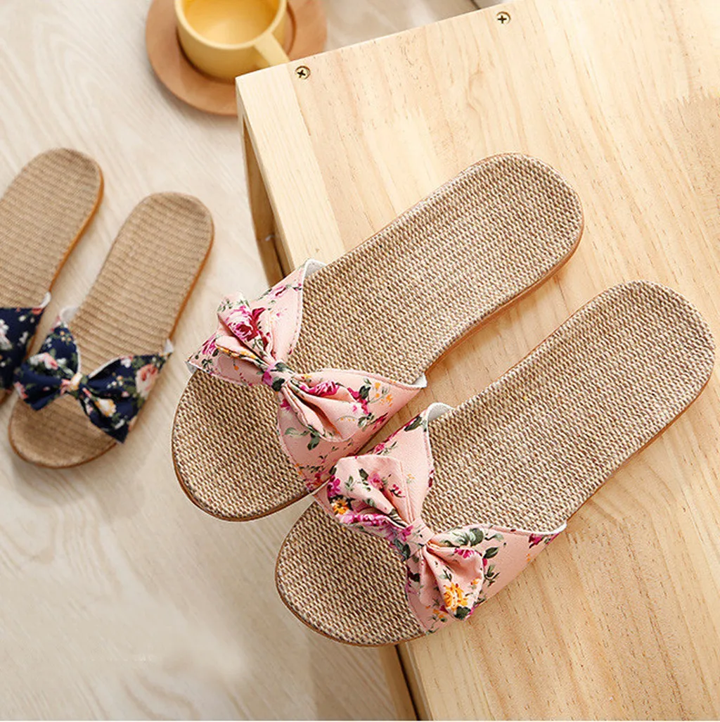 New Summer Ladies Slippers Outdoor Beach Sandals Bohemian Ethnic Style Handmade Espadrilles Platform Slippers Flip Flops Women