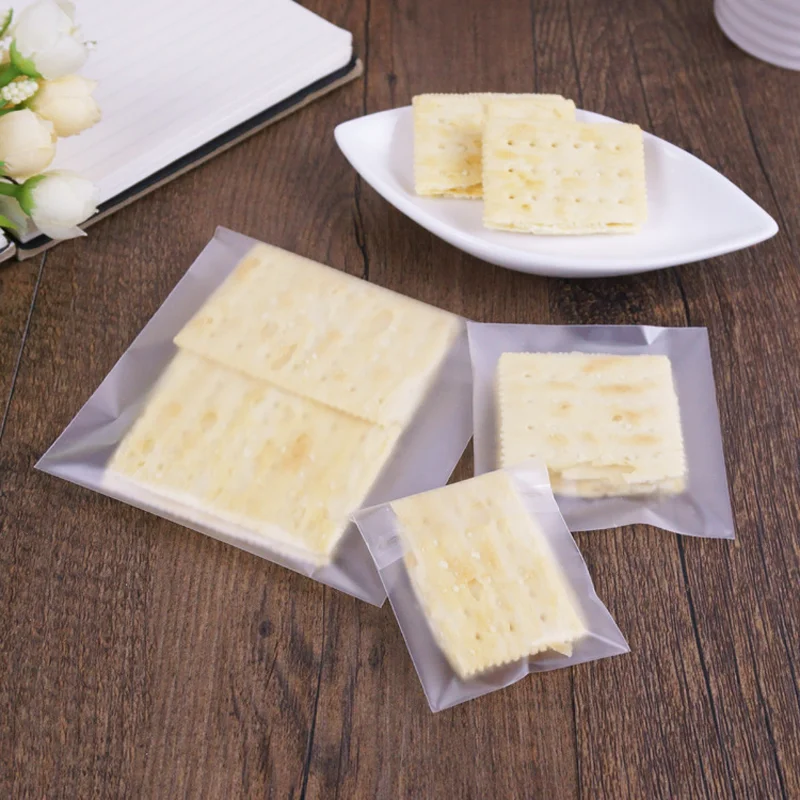 100 Stück selbst klebende gefrostete Beutel Backen Kekse Nüsse transparente Verpackung Taschen Hochzeits feier Süßigkeiten Geschenk beutel