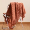 Battilo Beige Knitted Throw Blanket Soft Knit Throws For Bed Plaid Bedspread On The Bed Decorative Sofa Blanket LivingRoom Decor 5