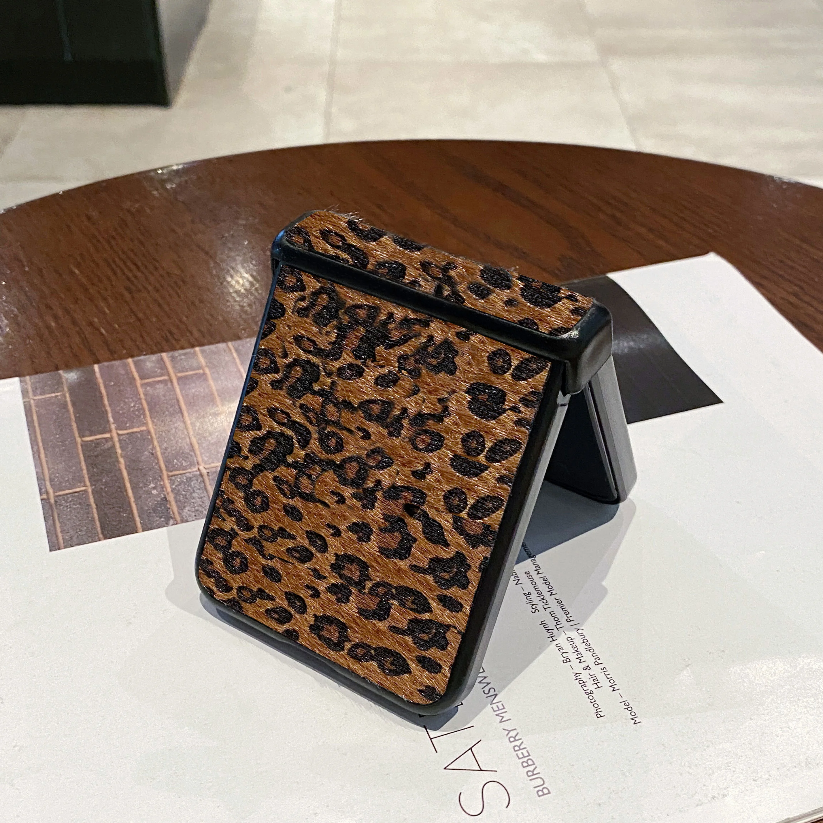 Leopard Leather Plush Textured Back Cover - 3-Piece Hard PC Phone Case