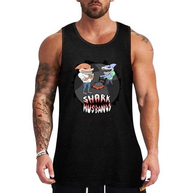 New Shark husbands Tank Top plain t-shirt sleeveless shirt man