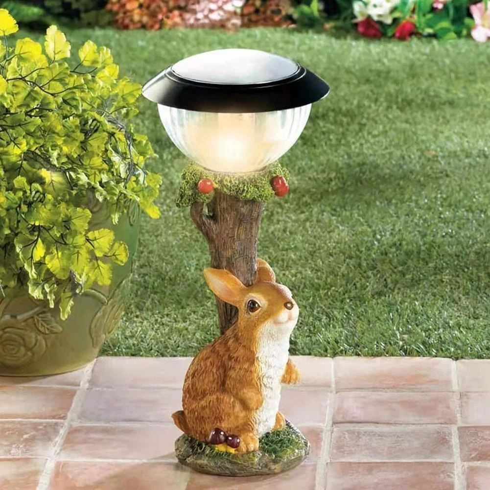 Cat Dog Rabbit Creativity Solar Lamp Statue Window Animal Light Decoration Cat Climbing Decor