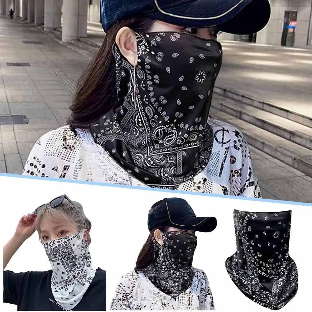 Sciarpa Multifunzione Con Protezione Solare UPF 50+ – Stampata, In Chiffon, Regolabile – Bandana, Fascia, Passamontagna, Per Outdoor - 2