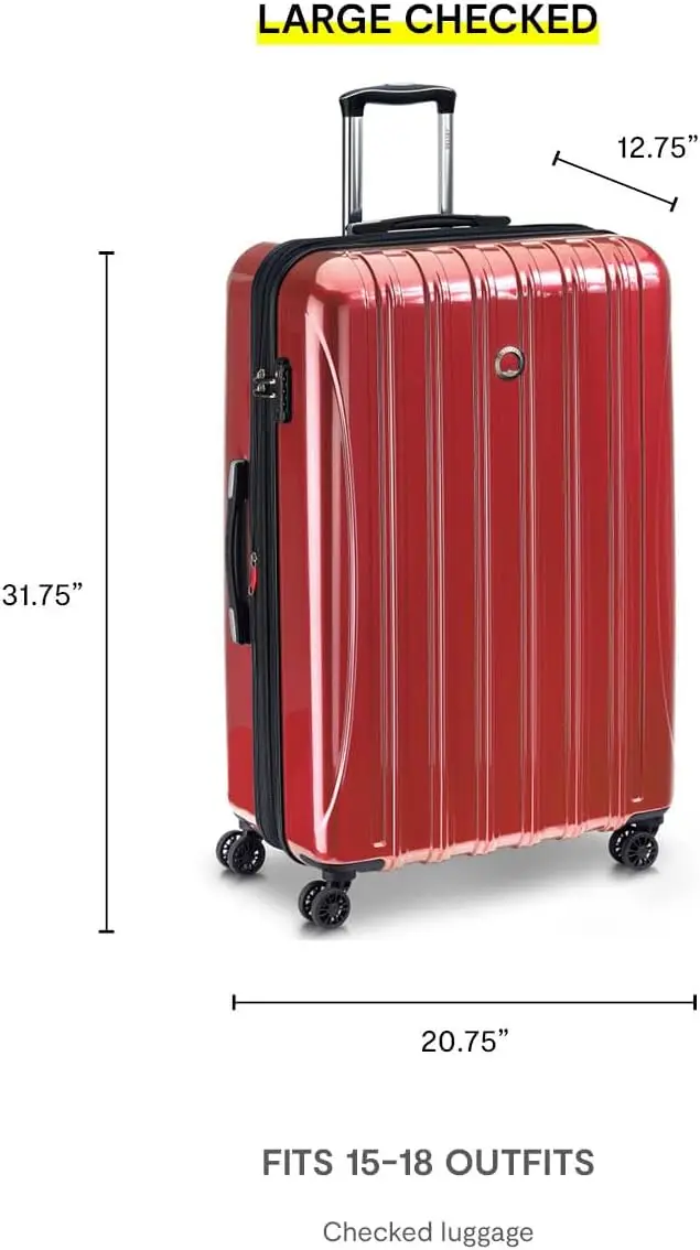 Helium Aero Hardside Expandable Luggage with Spinner Wheels, Titanium, Checked-Large 28 Inch