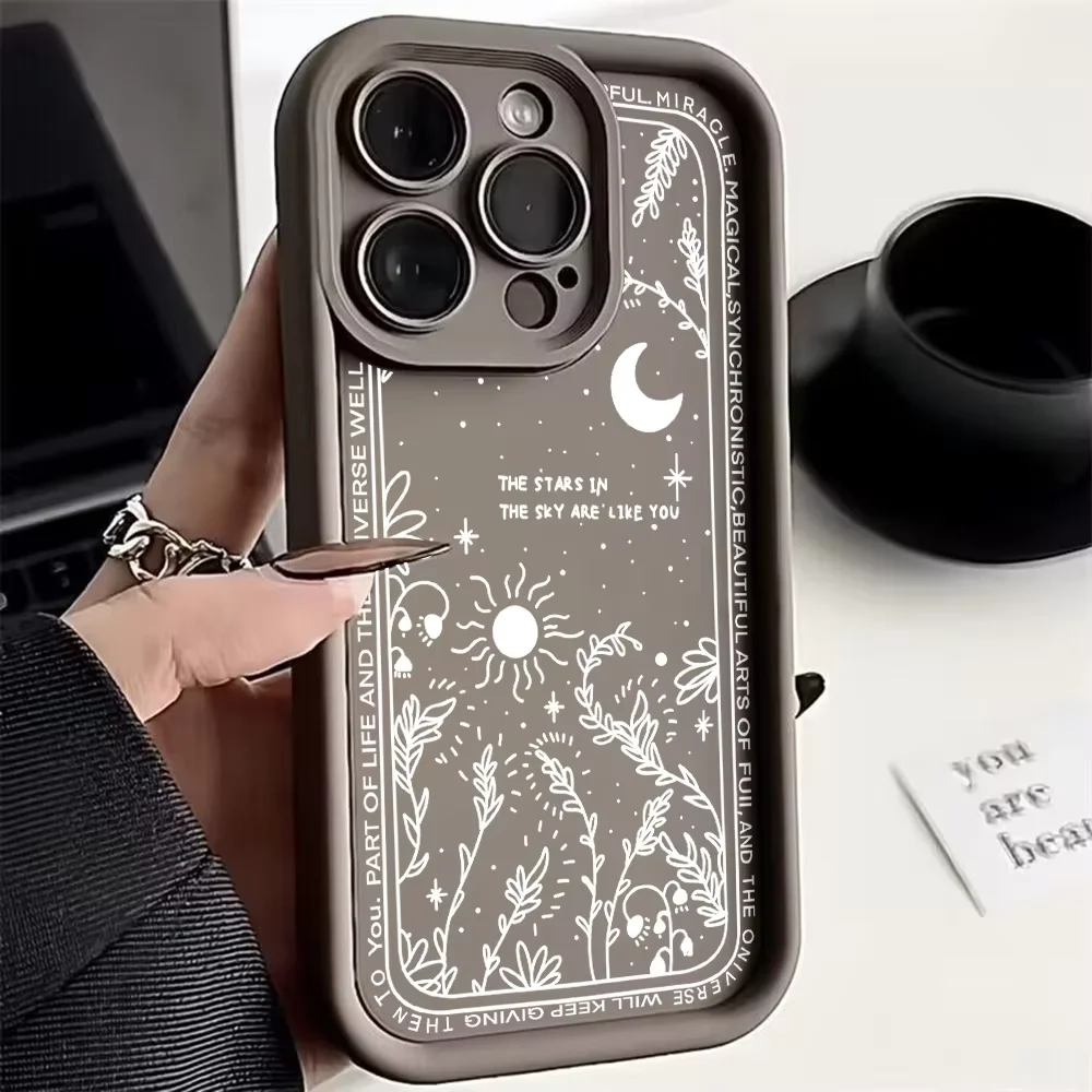 Retro Sun and Moon Design Bumper Phone Case