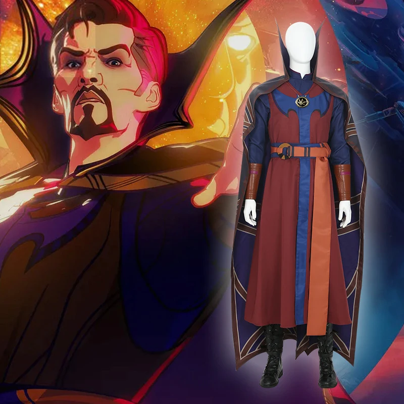 Cosplay Movie Doctor Strange Full Set Costumes Ring & Eye of Agamotto Necklace