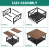 Square Coffee Table for Living Room, Vintage Living Room Table with Shelf, Coffee Table with Storage 6