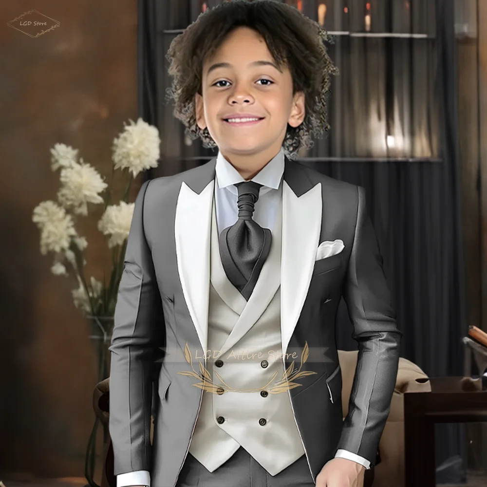 Boys' 3-piece suit Groomsman Wedding Children's Dance Party Birthday Tailcoat Little Gentleman Suit