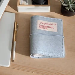 Elegant PU Leather Refillable Binder Notebook with Adjustable Strap and Mini Pocket - Aesthetic Travel Journal Gift (Blue)