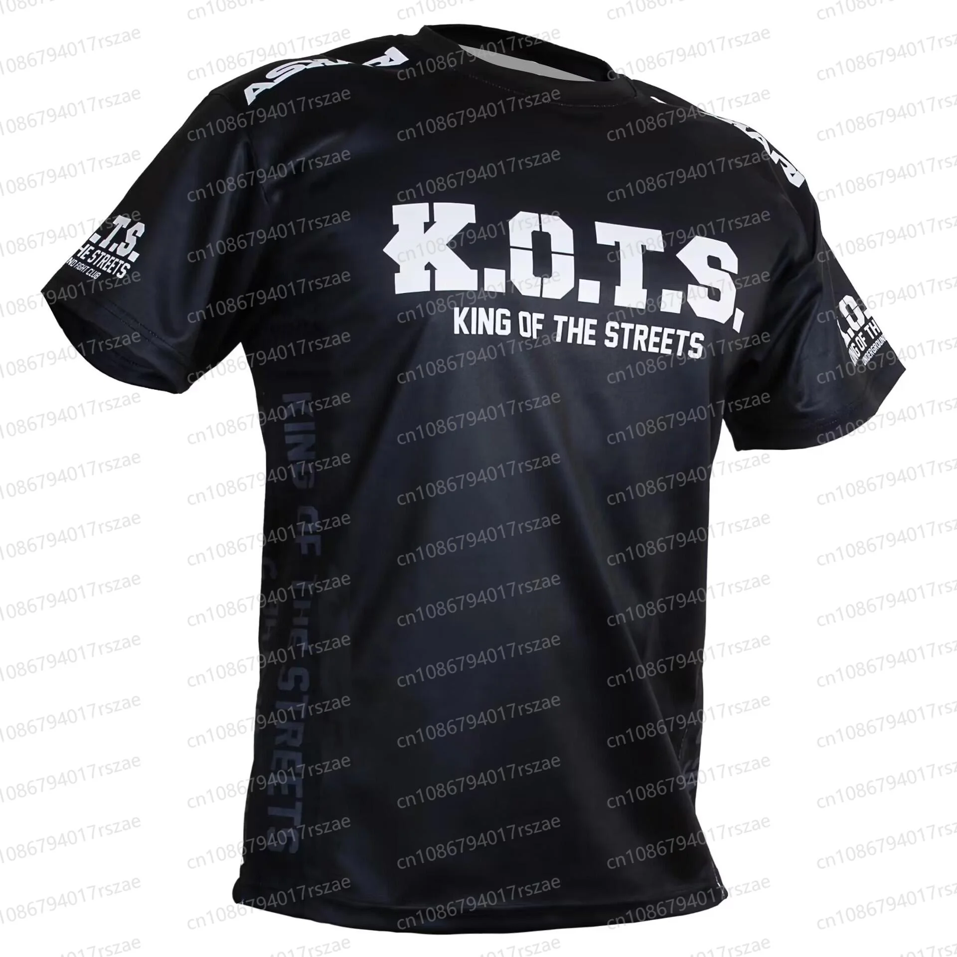 ASKARI Boxing Fighting Match Design 3D Men Fitness Short Sleeve T-shirt Breathable Mesh Sports Tees For Male Outdoor Trainning T