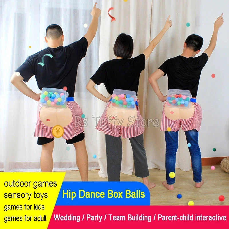 

Kids Sensory Toys Hip Dance Box with Balls Gag Funny Outdoor Games for Adult Twist and Shake The Ball Toy Kit Party Game Props