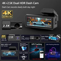 Caméra embarquée ADAS 4K+2.5K GPS WIFI Vision nocturne 24h Mini caméra embarquée avec objectif arrière en option Enregistreur vidéo DVR pour voiture Boîte noire 2
