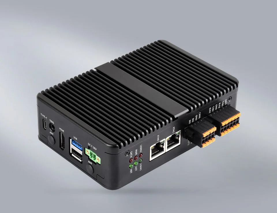 Gigabit/2.5G Dual Ethernet Industrial Computer For Raspberry Pi CM5, front view