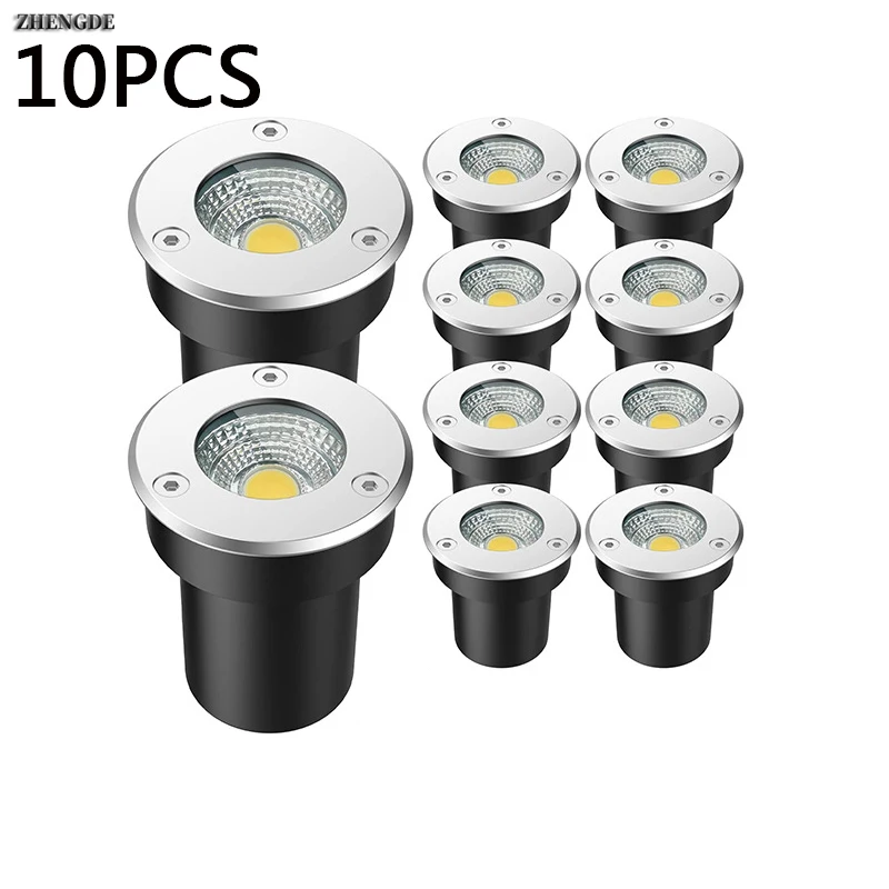 

6PCS Outdoor Waterproof LED Buried Light DC12V Garden Terrace Lighting LED Underground Lawn Light Stainless Steel Cover