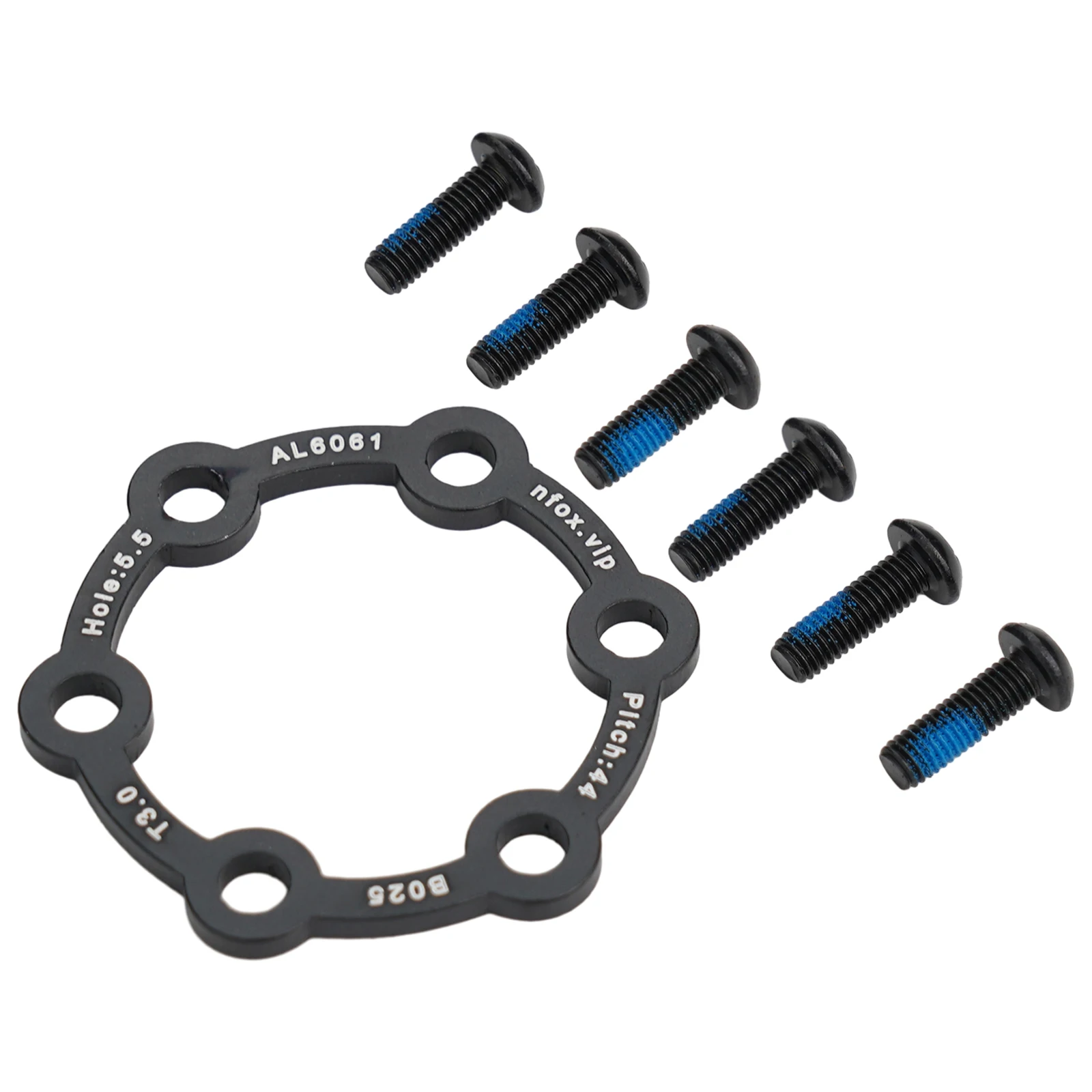 Hochhaltbarer Fahrrad-Bremsscheiben-Abstandshalter aus Aluminiumlegierung mit 6-Loch-Naben-Erhöhungspolster. Optionen mit mehreren Dicken – Detail 15