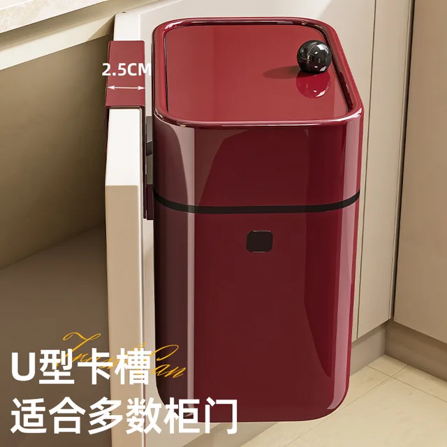 Wall Mounted Garbage Bin Simple 8.5/12L Hanging Lid Garbage Bin Kitchen Large Capacity Garbage Basket Storage Kitchen Trash Can 2