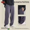 ZODF Retro 2024 Men Autumn Washed 380gsm Cotton Pants Unisex High Street Basic Oversized Solid Sport Straight Trousers HY0885 3