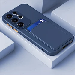 Liquid Silicone Card Holder Phone Case for S26 Plus (Sea Blue)