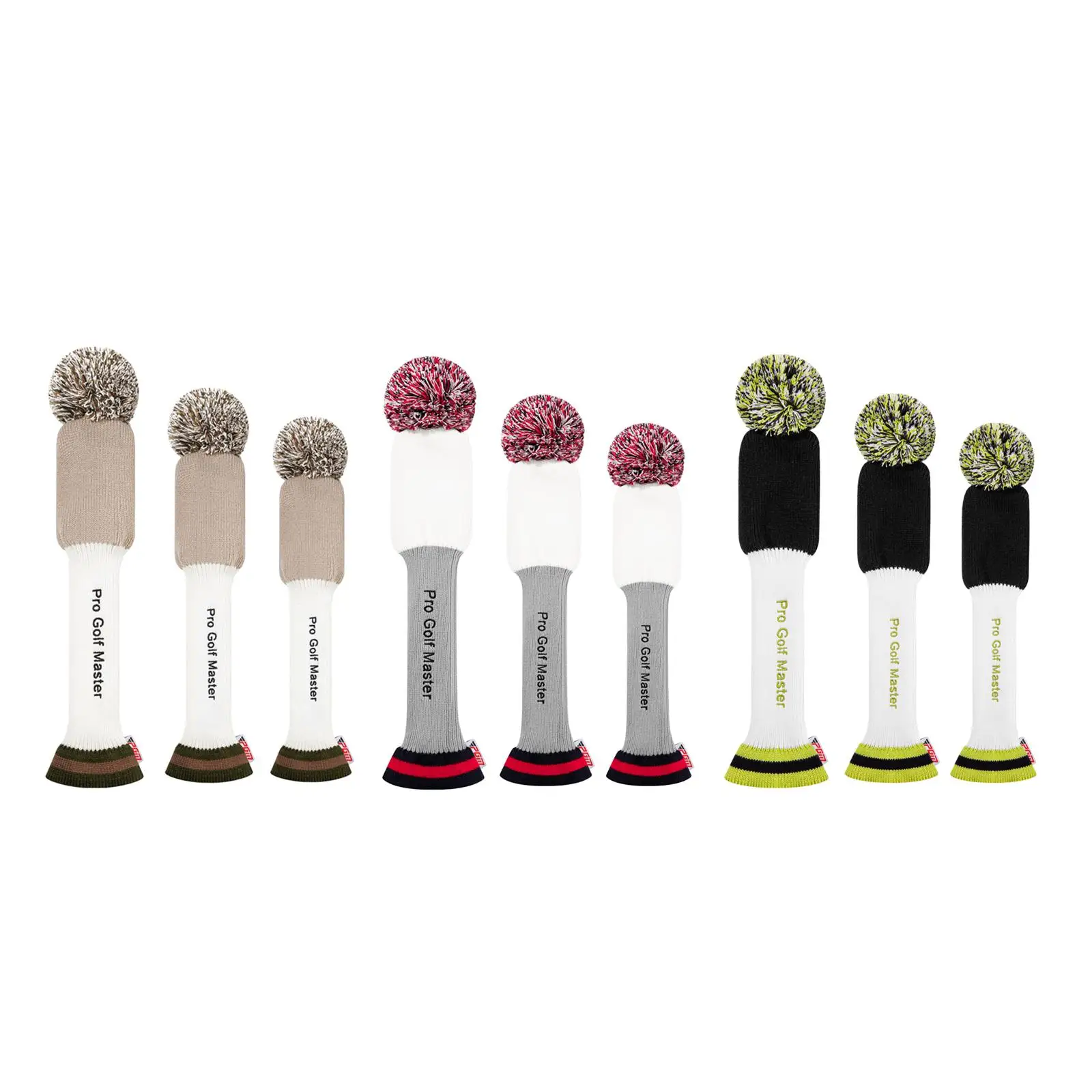 

3Pcs Golf Wood Headcovers Outdoor Sports Durable Adults Protect Sleeve Knitting Golf Head Covers for Golf Clubs Golf Accessories