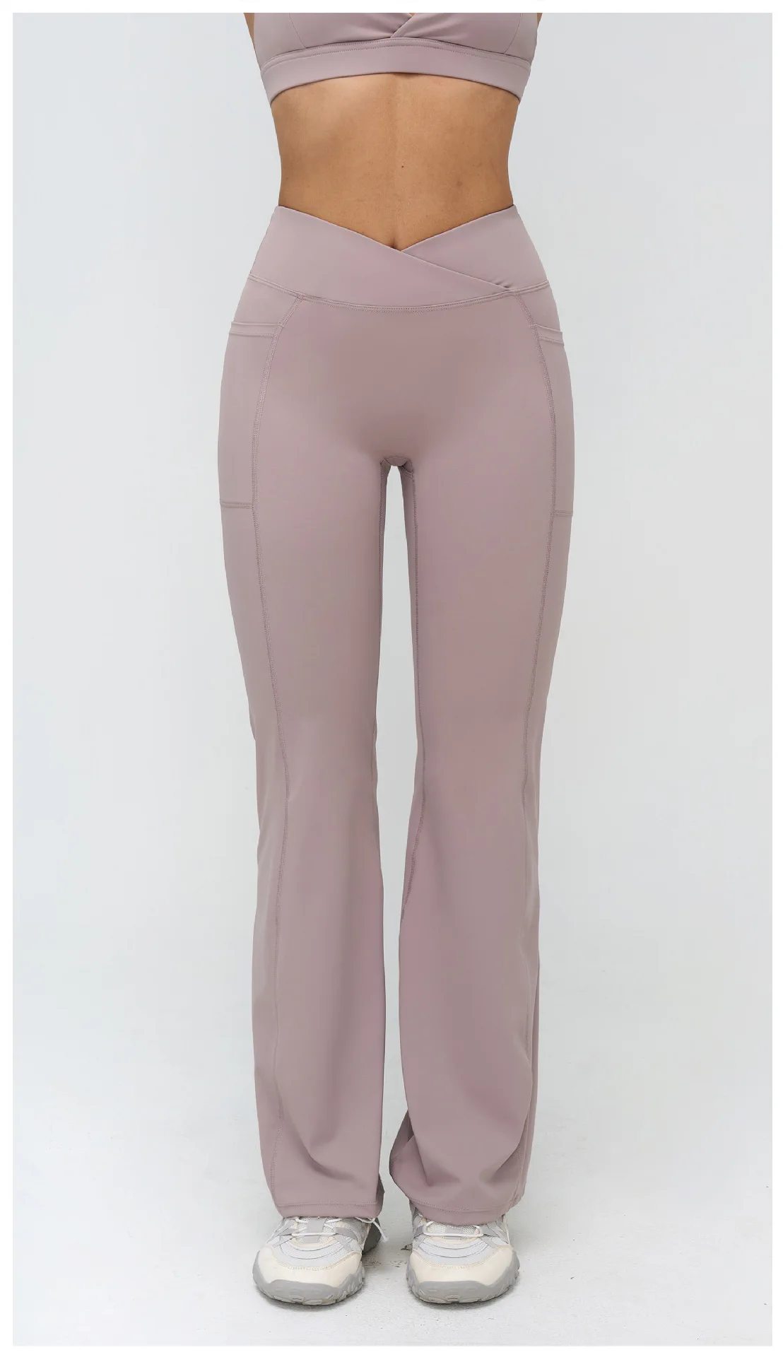 Pantalon Yoga Évasé Taille Haute Femme
