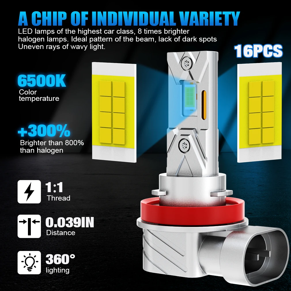 LED Headlights Canbus 9005 HB3 9006 HB4 120W 20000LM 6500K CSP for Auto