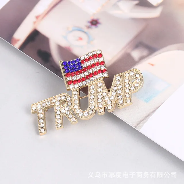 2024 New Europe and The United States Hot Campaign Creative Trump Zircon Brooch High-grade Corsage Pin 4