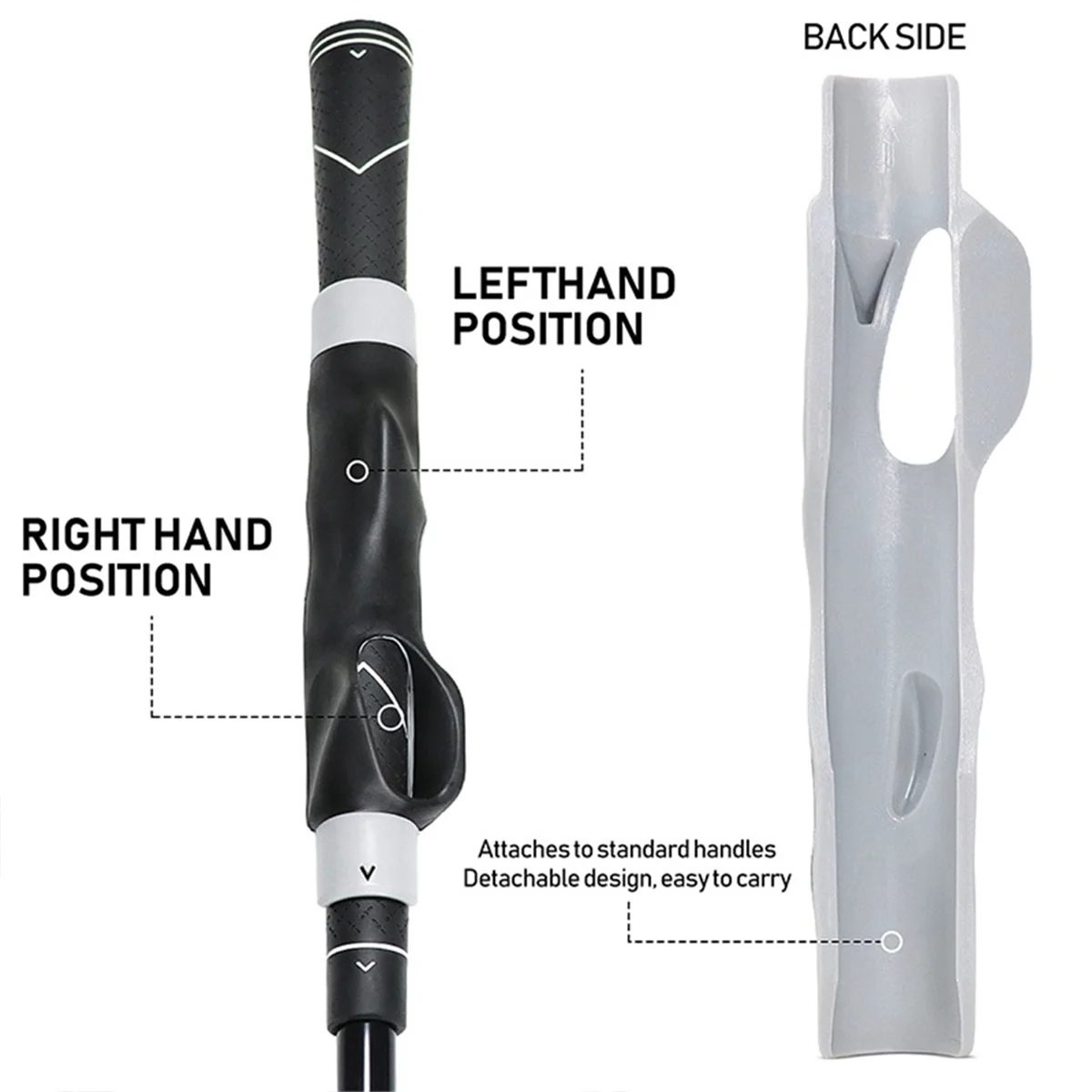 Golf Grip Training Aid Golf Club Handle for Swing Grip Trainer Left Right Hand Practice Aid,Black 2