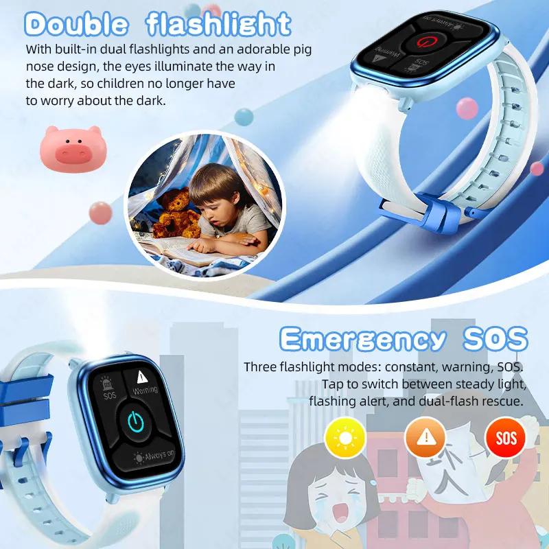 LIGE Kids Learning Smart Watch IP68 Waterproof Sport Pedometer Child Smartwatch Children's Health Tracker Watch Puzzle Game Gift