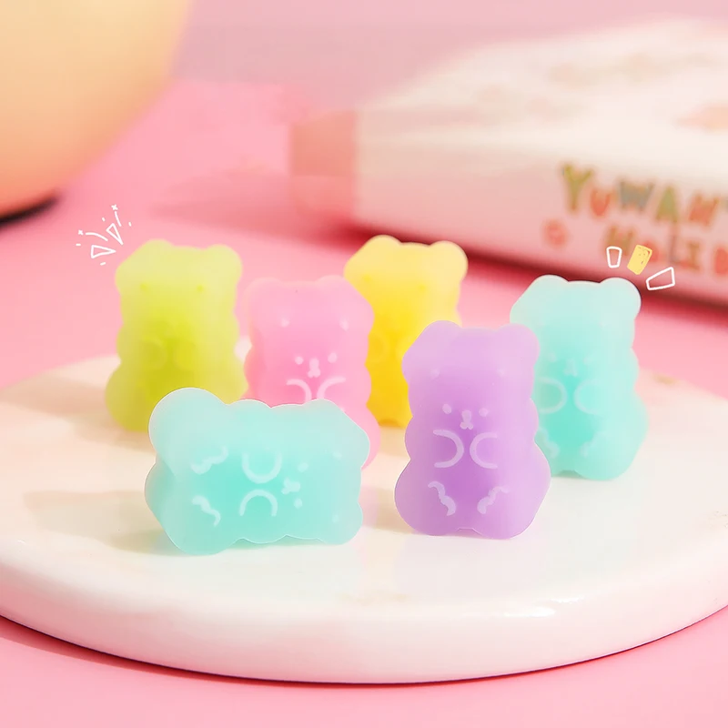 5pcs Kawaii Bear Pencil Erasers For Kids