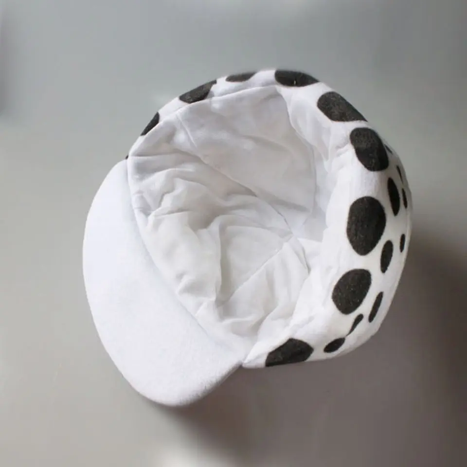 Anime Trafalgar Law Hat Cosplay Costumes Unisex White Spot Plush Cap Accessories Prop Collection Gift Halloween 5