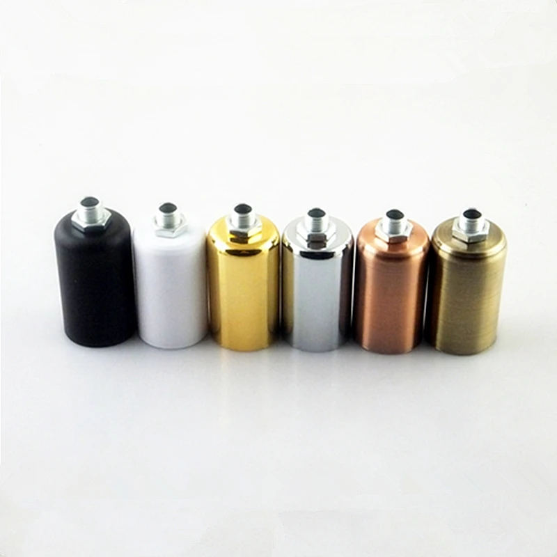 

(200pcs)wholesales price E14 gold or silver Edison filament bulb fitting pendant lamp holder aluminum ceramic lighting sockets