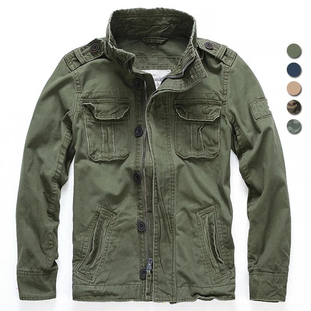 Chaqueta militar M65 para hombre, chaqueta de mezclilla Retro con