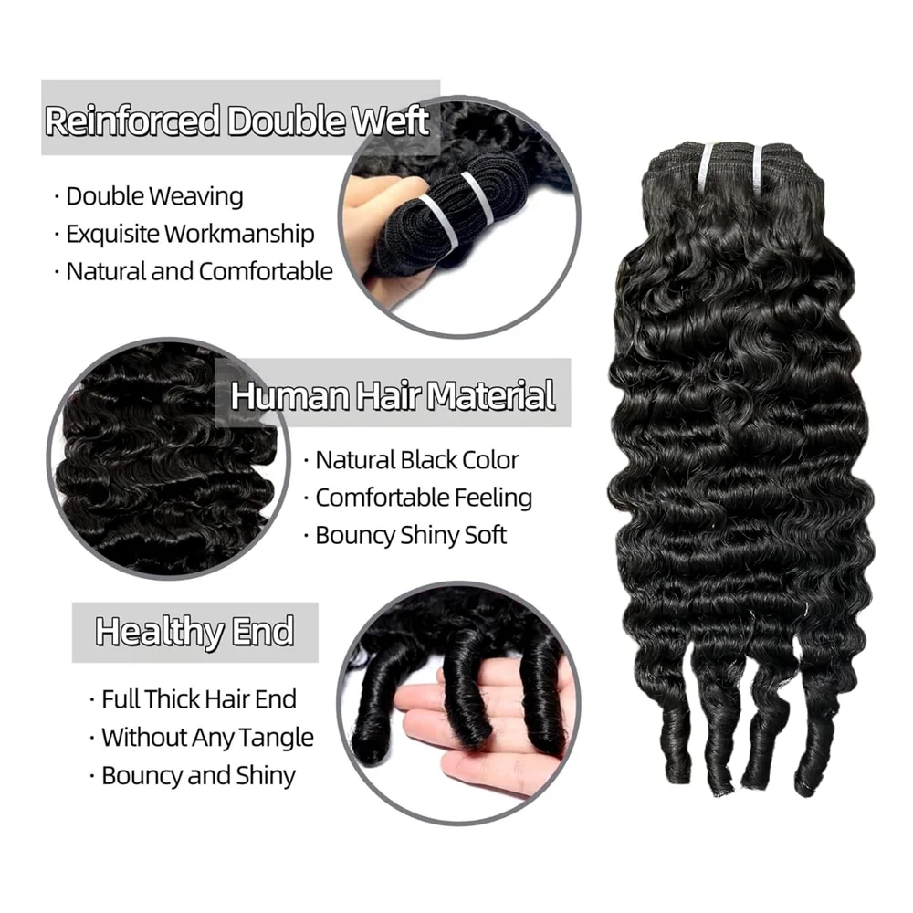 Burmese Curly Real Human Hair Extensions Spiral Hair Quick Weave Bundles For Wholesale Full Head Sew In Weft Hair Natural Black