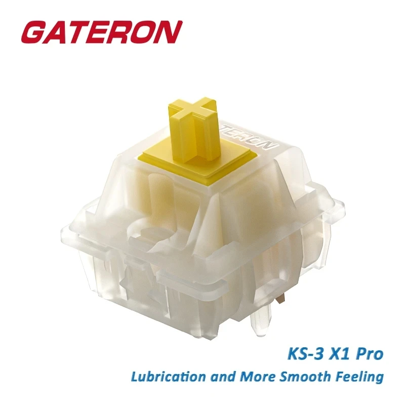 Gateron Leitoso Pro Amarelo Vermelho Switches Ks3 x1 Pin Interruptor Lubed Linear para Gaming Teclado Mecânico