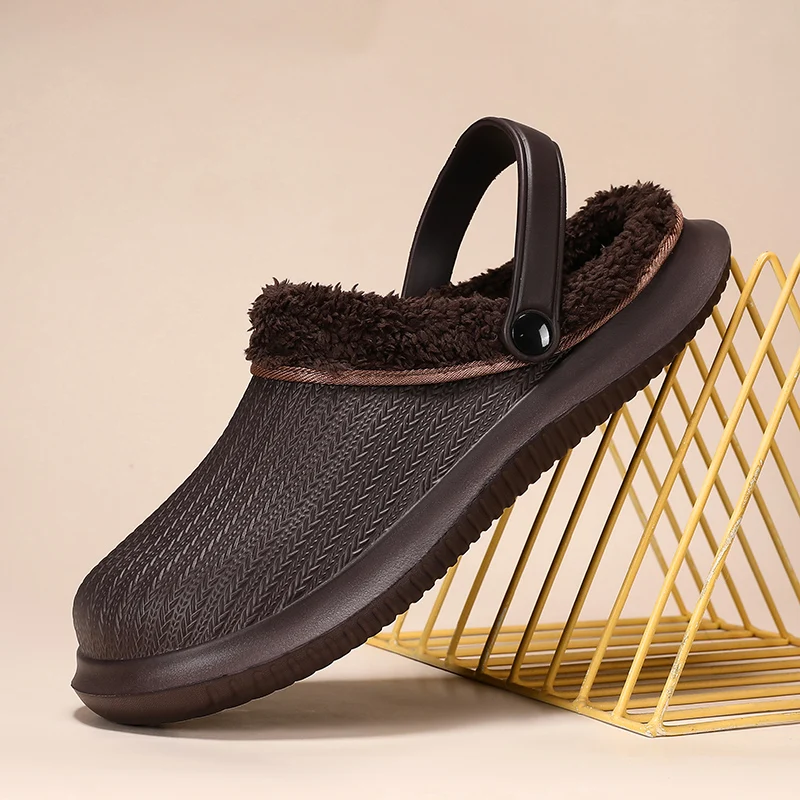 

Slippers For Men Winter Plus Cotton Explosive Style Loafers Popular Easy To Wear Wear-resistant Warm Plush Shoes Comfortable