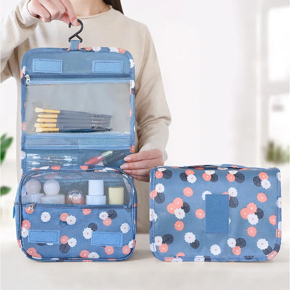 Hook Cosmetic Bags for Women Makeup Pouch Travel Organizer Waterproof Toiletries Storage Bag Ladies Neceser Make Up Beauty Bag fashion beautician stand make up bag for women portable travel storage cosmetic organizer waterproof females makeup wash cases