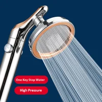Zloog Large Panel Handheld Bathroom Shower Head with Stop Button Water Saving High Pressure Shower Head Filter Rainfall Shower 1