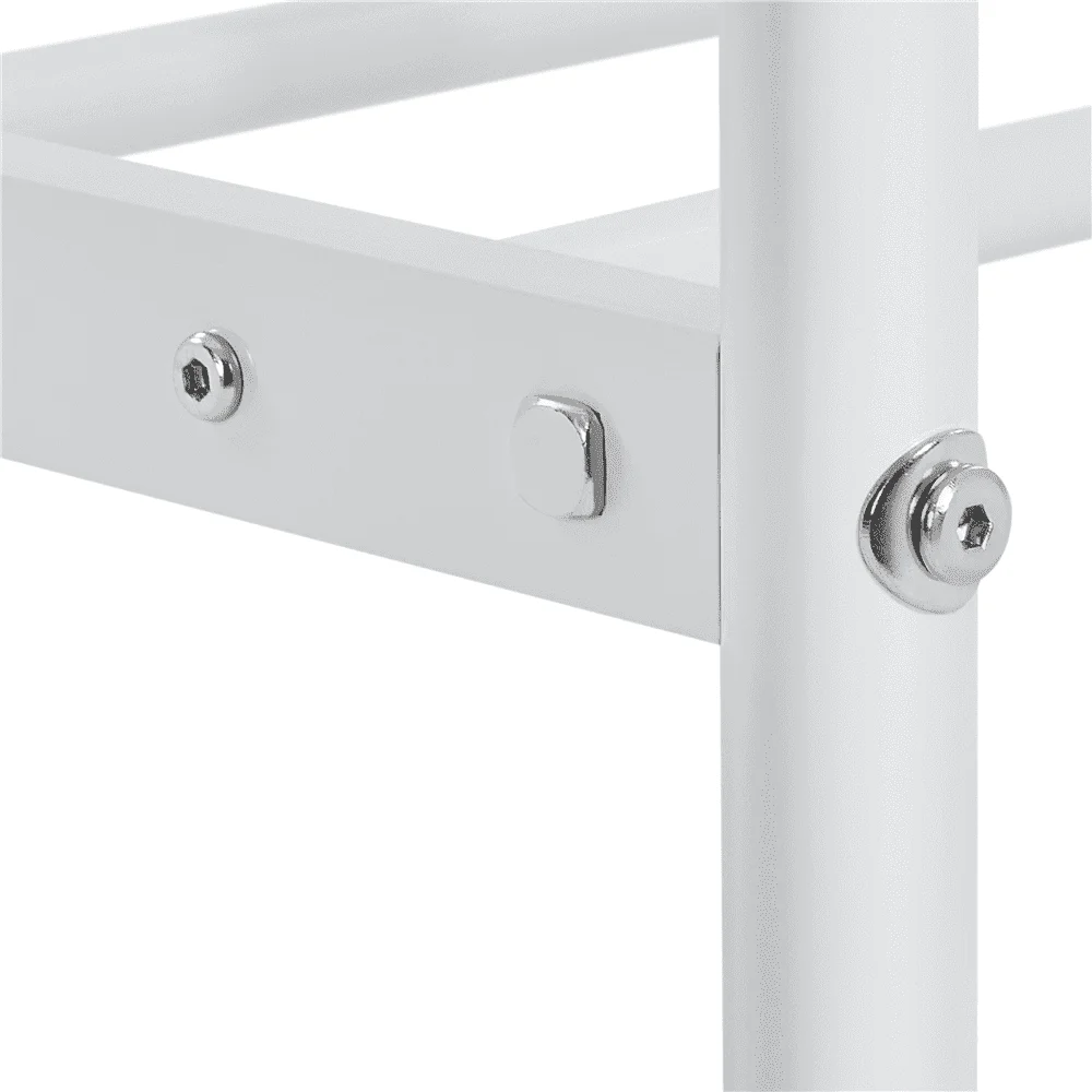 Metal Platform Bed with Arrow Design, Queen, White