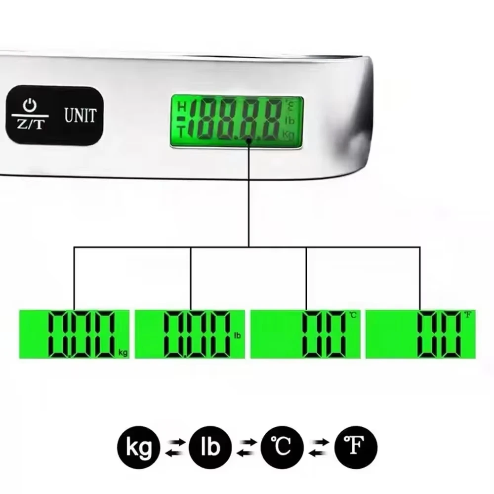 Digital Handheld Portable Luggage Scale for Travel and Suitcases (110lb/50kg Capacity)