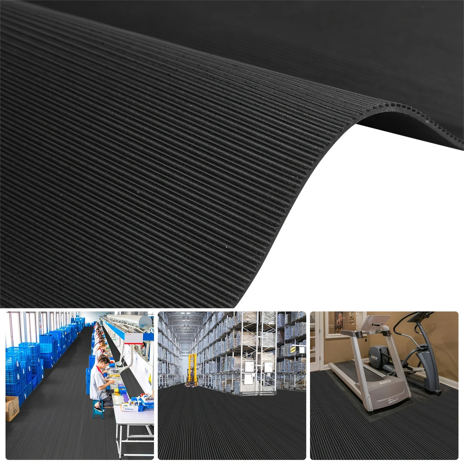 

3mm Thick Garage Floor Mat Rubber Flooring Roll Anti-slip Trailer Covering Heavy Duty Floor Protector Mat for Garage Warehouse G