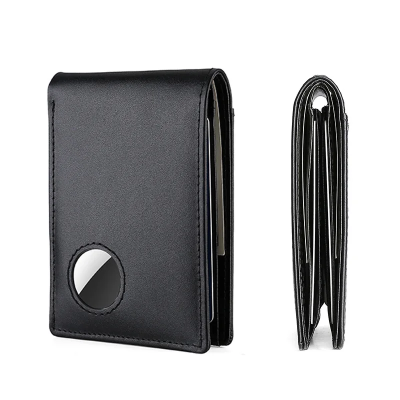 

RFID Blocking Men's Credit Card Holder 100% Genuine Leather Wallet for Men Money Clip Minimalism Airtag Wallet Card Holder