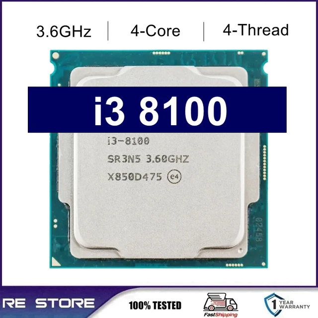 Used Core i3-8100 i3 8100 3.6GHz Quad-Core Quad-Thread CPU Processor 6M 85W  LGA 1151