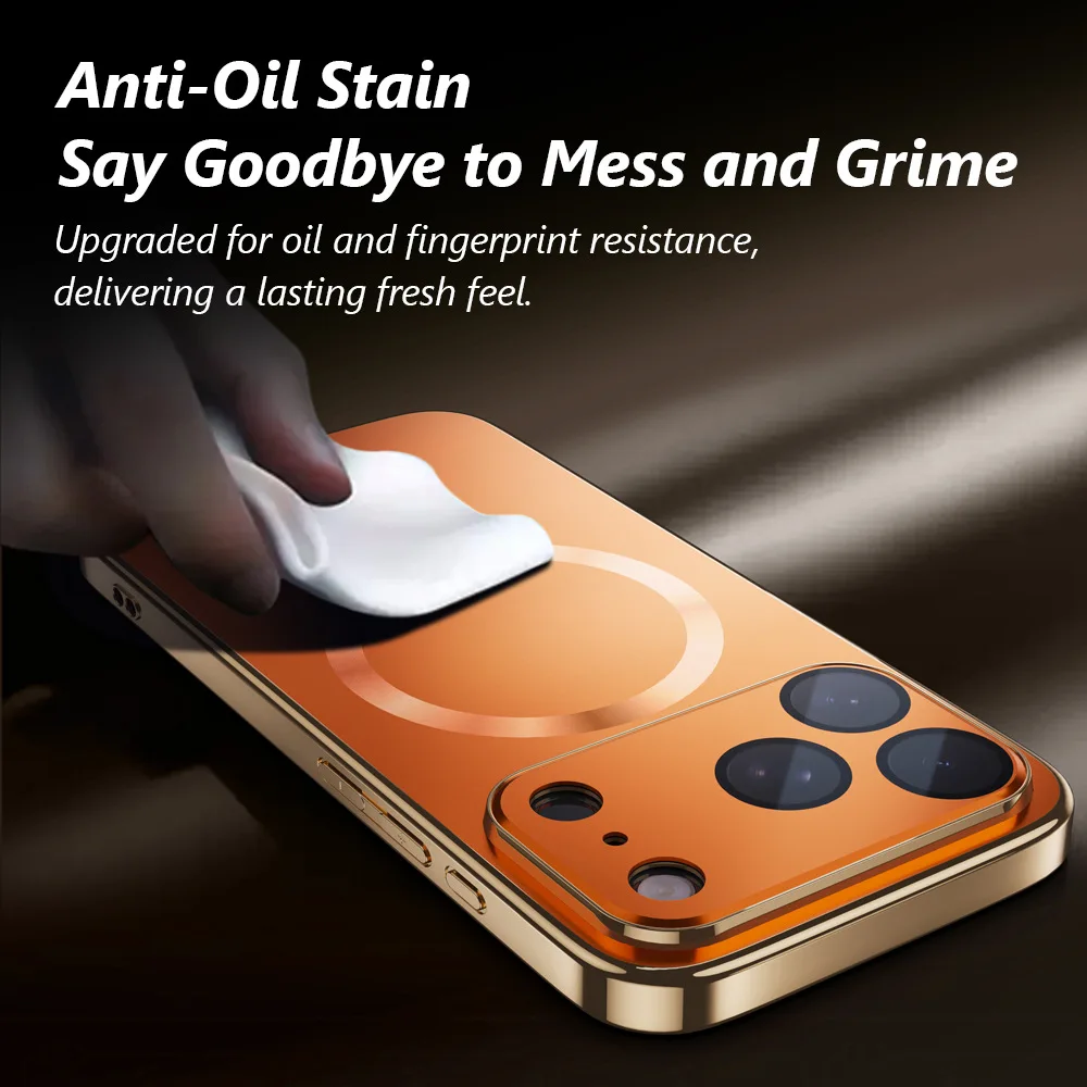 Sleek Magnetic Camera Protector Case with Anti-Smudge & Wireless Charging Compatibility