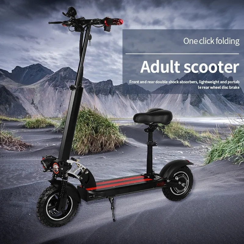 10 Inch Foldable Off-road Tire, High-power Portable Adult Electric Scooter