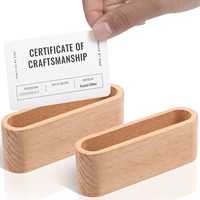 Business Card Holder Wooden Organizer Office Desk name card Display Stand with Pen Slot Memo Pad Cards Stand Card Holder Storage 4