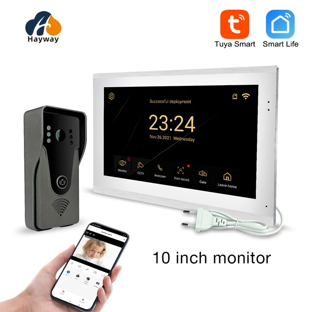 10 inch HD video intercom 1080P home doorbell Tuya app wireless video intercom unlocking mobile detection, etc 3